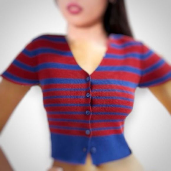 Dolls Kill Delia’s Low-key Moves Striped Cropped Cardigan NWT - Picture 1 of 4